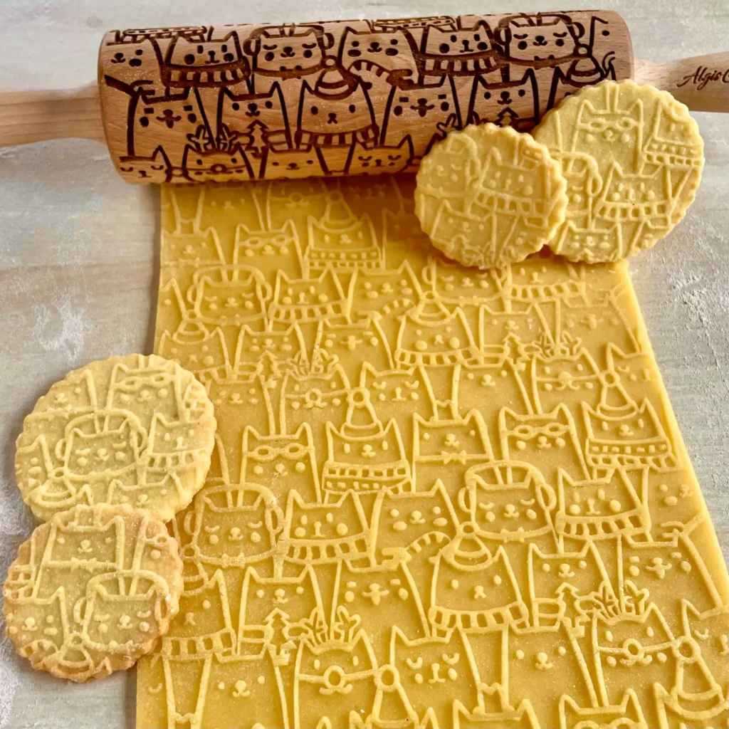 Secret To Perfect Cookie Dough For Embossed Rolling Pin 1 Christmas Cats Rolling Pin Algis Crafts